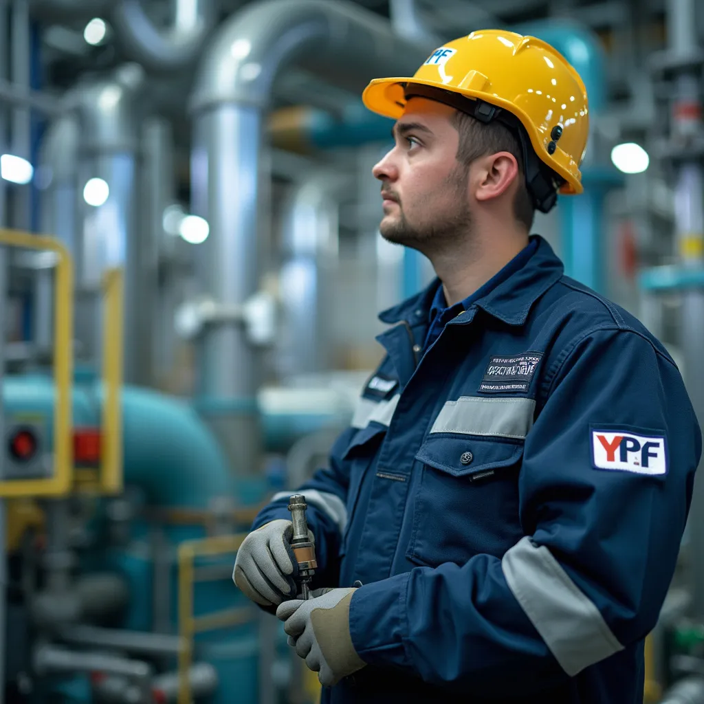 Operario de YPF en planta